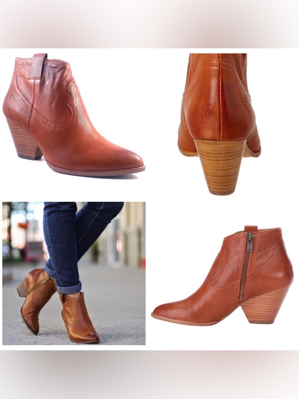 Frye Women's Reina Leather Ankle Booties